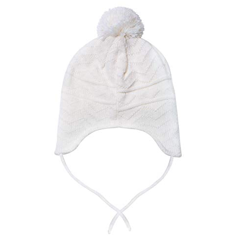 jerague Hats and Gloves Set for Kids Toddler Baby Girls Boys Warm Earflap Beanie Fleece Hats Mittens - color: White, size: 1-3T