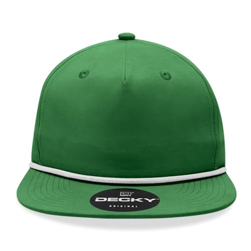 5 Panel High Profile Relaxed Cotton Blend Rope Hat - color: Forest