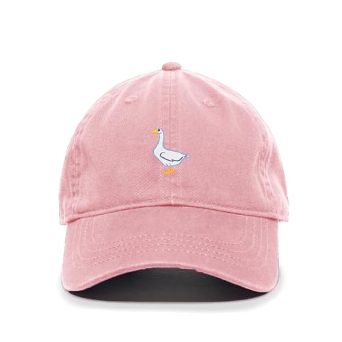 DSGN By DNA Goose Embroidered Baseball Cap Cotton Adjustable Dad Hat - color: Light Pink