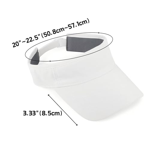 Sun Visor Hats for Women Athletic Visors for Running Tennis Golf Sports - color: White