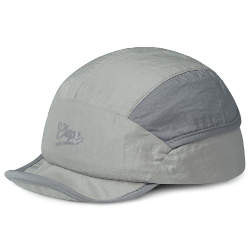 CLAPE Quick Dry 5 Panel Hat for Men, Water-Resistant Reflective Short Brim Cap, Foldable Camper Hat Outdoor Sport Cycling Cap - color: Bssd2566-grey