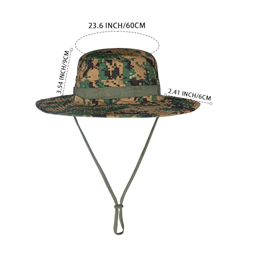 Sun Hats for Men Women Bucket Hat UPF 50+ Boonie Fishing Safari Hat - color: Jungle Digital