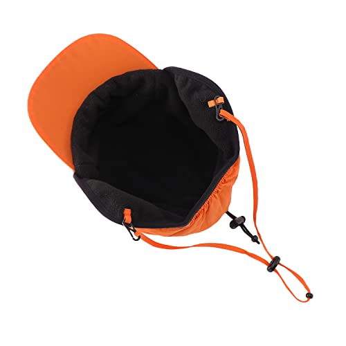Home Prefer Waterproof Men's Winter Hats with Visor Warm Fleece Lined Baseball Cap Earflaps Trooper Trapper Hat for Men - color: Orange