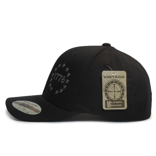1776 Betsy Ross 13 Colonies 13 Stars 2A hat Black/Gray Cap Fit for Life Cap - size: Large-X-Large