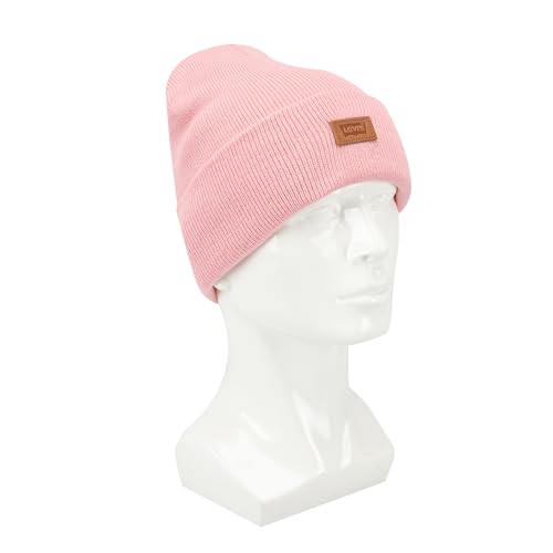 Levi's Mens All-Season Hero Beanie Soft Knit Cuffed Winter Hat, Warm & Comfortable Everyday Style - color: Dusty Pink