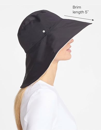 Solbari Women's Ultra Wide Brim Hat UPF 50+ - color: Black / Beige, size: Small-Medium