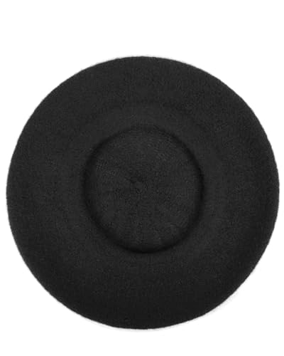 Parquet Solid Color French Beret Hat. Classic French, Casual and Chic Lightweight Cap for Women - color: Black