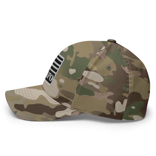 FX FAFO USA Flag Fitted Hat Embroidered Curved Bill Mid Crown Closed-Back Structured Twill Cap - color: Multicam Green, size: Large-X-Large