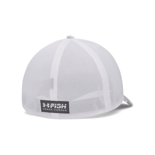 Under Armour Men's Fish Hunter Stretch Fit Hat - color: (035) Steel / White / Castlerock, size: Medium-Large