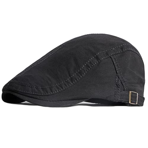 2 Pack Men's Cotton Flat Cap Ivy Gatsby Newsboy Hat - color: A-2p