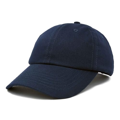 DALIX Baseball Cap Dad Hat Plain Men Women Cotton Adjustable Blank Unstructured Soft - color: Navy Blue
