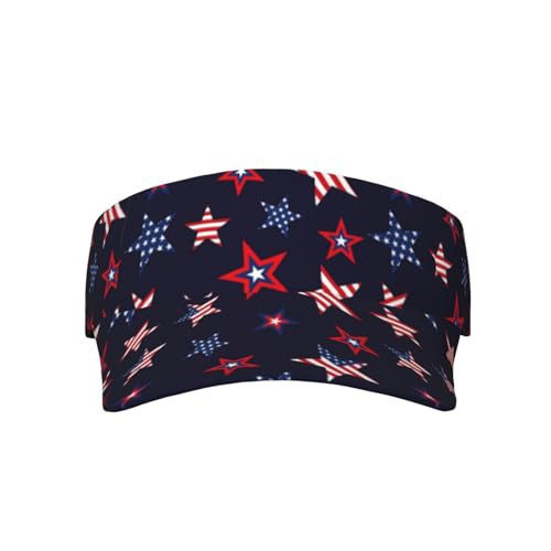 Sports Sun Visor Hats Adjustable Men Women Lightweight Packable Cooling Empty Top Visor Hat for Running, Tennis, Golf - color: Stars