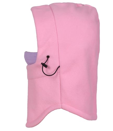 Warm Fleece Balaclava Ski Bike Full Face Mask Neck Warmer Winter Sports Cap - color: Pink+purple