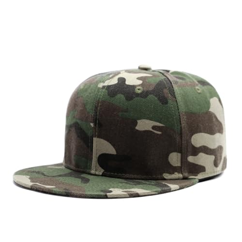Back Closure Big Size Baseball Cap Hiphop Flat Peak Plain Sport Hats Oversize Large Men Fitted Caps - color: Camo