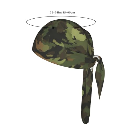 Adjustable Cycling Cap, Quick Dry Sports Bandana Skull Cap Helmet Liner - color: Army Green Camouflage