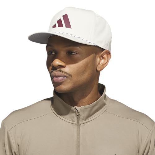 adidas Men's Midrange Snapback Hat - color: Crystal Linen Beige/Maroon/White/2