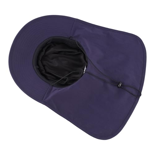 Connectyle UPF 50+ Wide Brim Sun Hat for Men Women Outdoor UV Protection Fishing Hat with Neck Flap Cover Safari Bucket Hats - color: Navy Blue