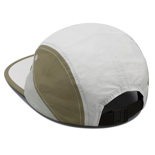 Croogo Quick Drying 5 Panel Baseball Cap Colorful Lightweight Flat Bill Hat - color: M-dfb1-white