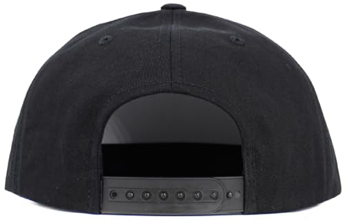 KBETHOS Classic Snapback Hat Blank Cap Underbrim Cotton Wool Blend Flat Visor Adjustable Unisex - color: Black White Checkered Brim Snapback