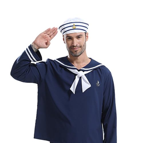 ALVOGIMOR Sailor Captain Navy Hat for Women,White Sailor Captain Cap Sail Hats for Navy Costume Dressing Up Halloween Party Accessory