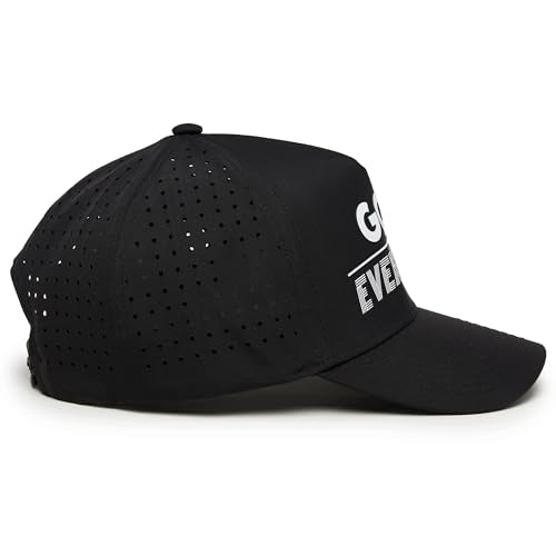 Funky Junque Mens High Crown Golf Hat, Performance Golf Cap - color: Golf Over Everything - Black
