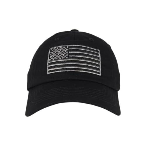 E BY ELIDAN USA Hat, Embroidered American Flag Baseball Cap for Men Women - color: Black