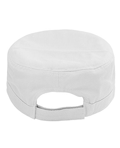 NYFASHION101 Fashionable Solid Color Unisex Adjustable Strap Cadet Cap - color: White