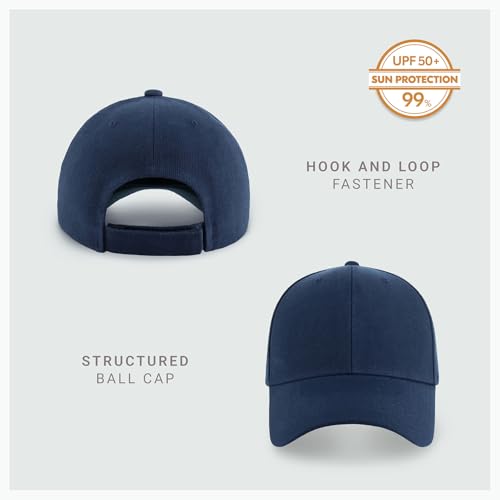 2-Pack Classic Structured Baseball Cap Adjustable Snapback Ball Caps - color: Navy