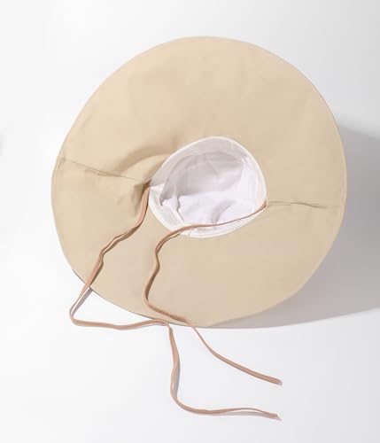 Women Wide Brim Sun Protection Hat Summer Fishing Hats - color: Beige