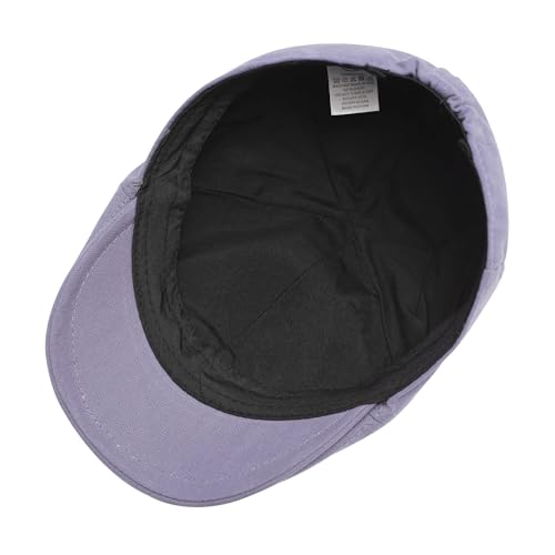 ZLYC Men Cotton Flat Cap Summer Scally Newsboy Beret Driver Hat - color: Plain Purple