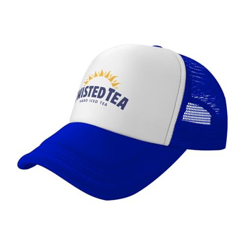 Mens Twisted Trucker Hat Mesh Snapback Adjustable Baseball Cap - color: Blue