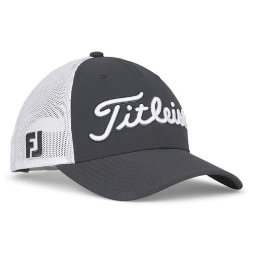 Titleist Men's Tour Performance Mesh Golf Hat - color: Charcoal/White