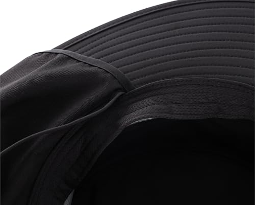 Connectyle UPF 50+ Wide Brim Sun Hat for Men Women UV Protection Fishing Hat with Neck Flap Outdoor Safari Bucket Hiking Hats - color: Black