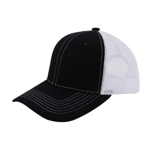 ZH 12 Pack Mesh Trucker Hats, Bulk Baseball Caps for Men and Women, Trucker Cap Wholesale - color: Black-white