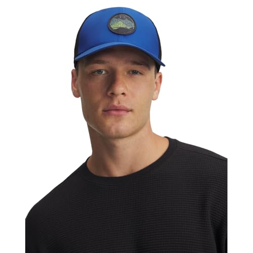 Under Armour Men's Outdoor Trucker Hat - color: (432) Tech Blue / Black / Castlerock
