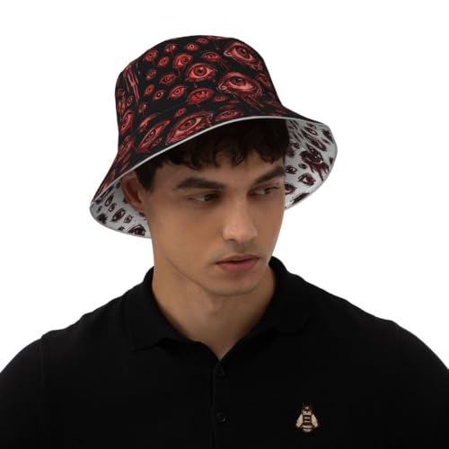 Funny Bucket Hat Packable Reversible Bucket Hats for Women Men - color: Eye