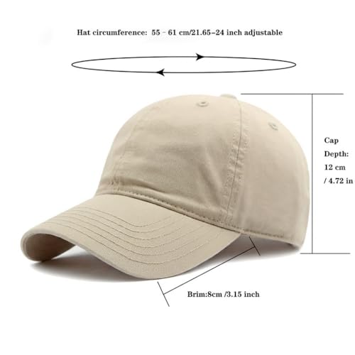 Unisex Vintage Baseball Cap Washed Cotton Adjustable Dad Hat - color: Navy+light Khaki