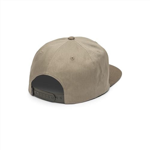 Volcom Men's Quarter Twill Snapback Hat – 6-Panel Adjustable Cap with Stone Logo Patch - color: Khaki