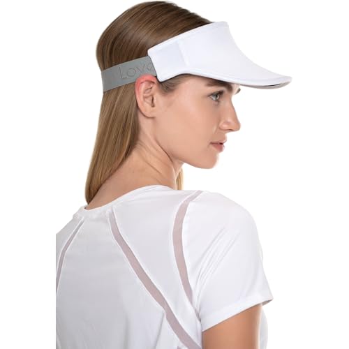 Lucky In Love Women’s Performance Visor, Lightweight Adjustable Visor w/Moisture-Wicking Headband, Golf, Padel & Pickleball - color: White