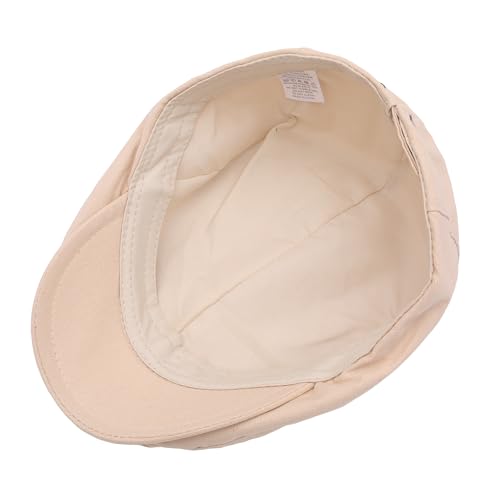 ZLYC Men Summer Flat Cap Scally Ivy Gatsby Newsboy Beret Driver Hat - color: Solid Khaiki