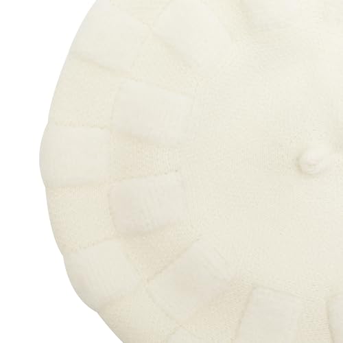 ZLYC Women French Beret Hat Reversible Solid Color Knit Warm Artist Cap - color: Checkered White