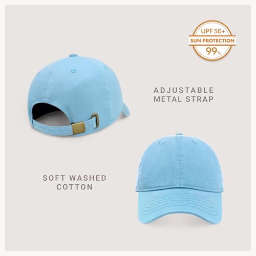 CHOK.LIDS Everyday Premium Cotton Dad Hat Adjustable Baseball Cap Unisex - color: Sky Blue