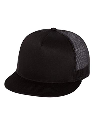 Yupoong Flexfit 6006,6006T,6006W 5 Panel Classic Trucker Snapback Hat Cap - color: Black