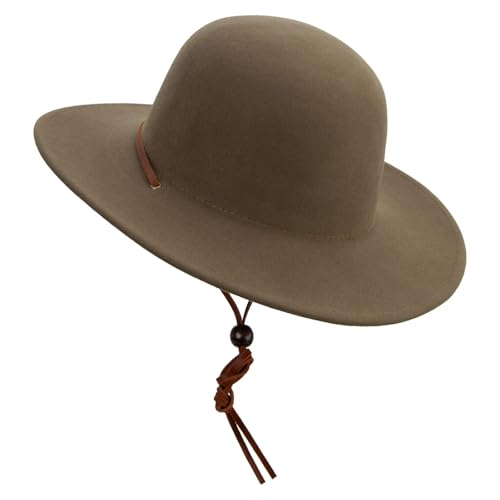 Jeanne Simmons Round Crown Wool Felt Hat - color: Camel, size: Large