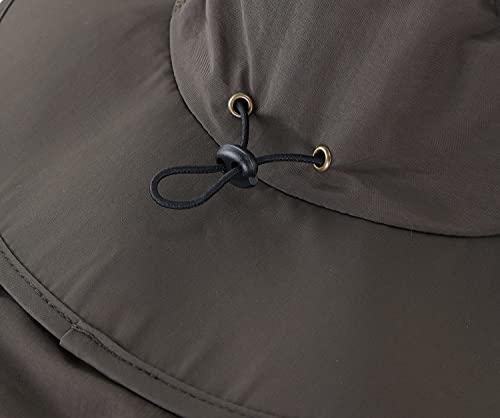 Home Prefer Outdoor UPF50+ Mens Sun Hat with Neck Flap Womens UV Protection Hat Wide Brim Safari Fishing Hiking Gardening Hat - color: Army Green