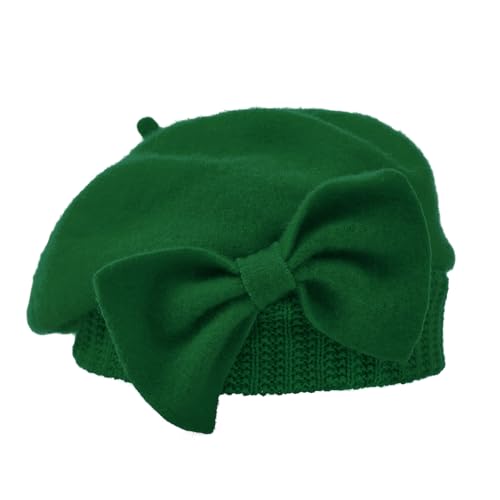 Century Star Lady French Beret Hats for Women Chic Wool Beret for Adults Fashionable Winter Warm Cap Beanie Hats - color: Light Green
