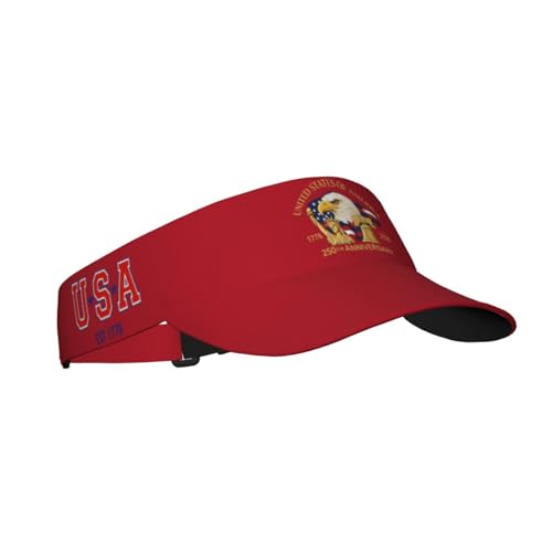 United States 250th Anniversary Hat USA Est 1776 America Patriotic Visor Cap Adjustable Sun Hat for Women Men Sports Beach - color: Black2