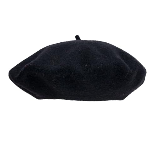 Women's Beret Hats - French Wool Blend Winter Cap, 70% Wool All-Season Soft Beret Hats for Women (Multi-Color) - color: Black