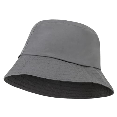 Kids Bucket Hat for Girls & Boys, Packable Fun & Cool Reversible Beach Sun Teen Toddler Bucket Hat - Ages 3-14 Years - color: Black / Charcoal Grey, size: 3-7 Years