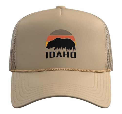 Idaho Trucker Hat with Adjustable Mesh Back - color: Khaki